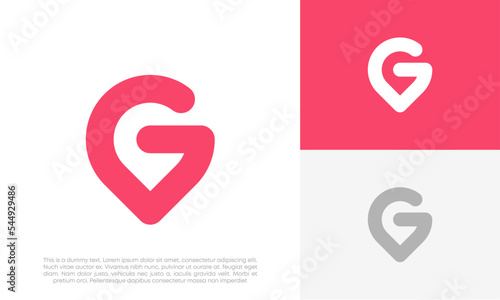 Initial letter G geolocation logo design vector