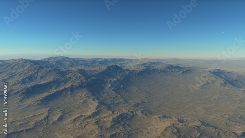 alien planet landscape  science fiction illustration  view from a beautiful planet  beautiful space background 3d render 