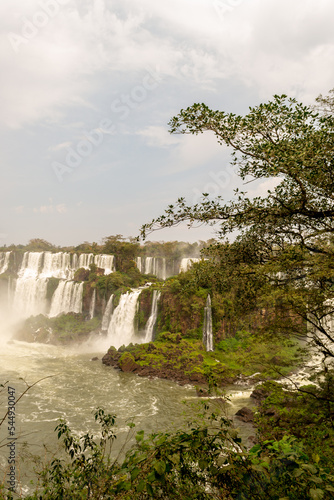 Beautiful shot of the Iguazu falls in Argentina and Brazil