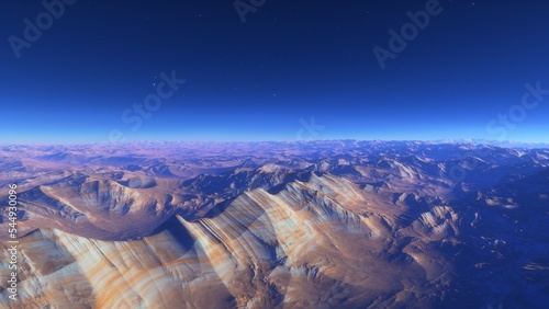 3d rendered Space Art  Alien Planet - A Fantasy Landscape 
