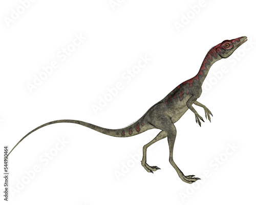 Compsognathus dinosaur walking - 3D render