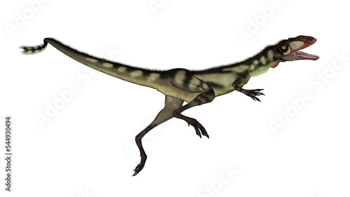 Photos Dilong dinosaur jumping - 3D render