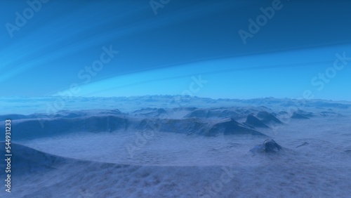 landscape on planet Mars, scenic desert scene on the red planet 