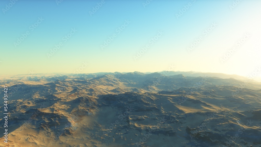 Mars like red planet, with arid landscape, rocky hills and mountains, for space exploration and science fiction backgrounds.
Mars like red planet, with arid landscape, rocky hills and mountains, for space exploration and science fiction backgrounds.