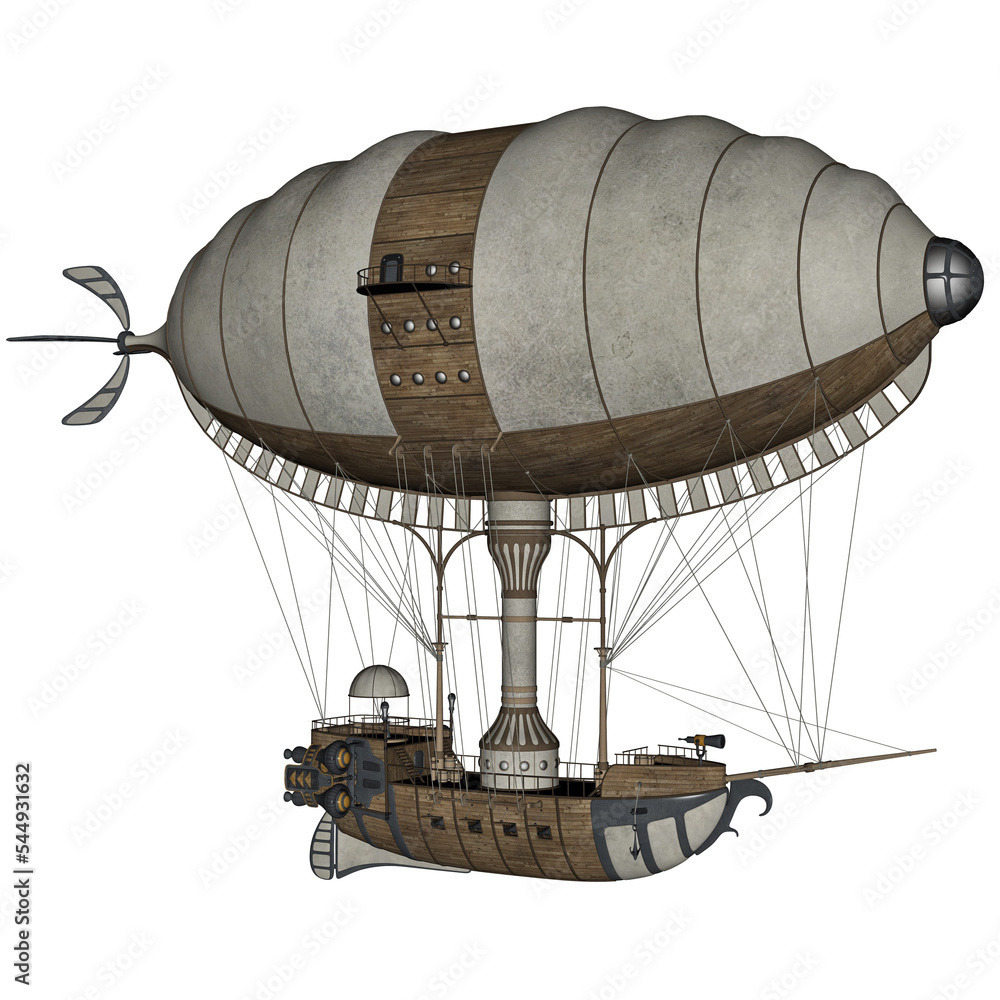 Naklejka premium Hot air balloon - 3D render
