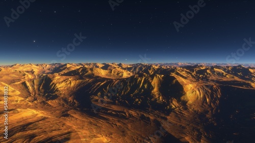 3D fictional space scene 