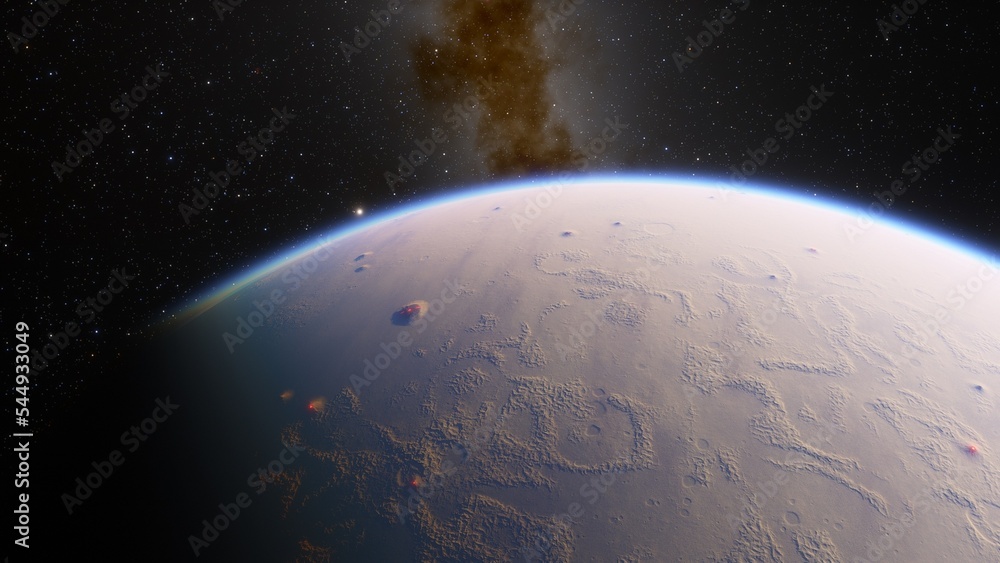 Fototapeta premium Planets and galaxy, science fiction wallpaper. Beauty of deep space. Billions of galaxy in the universe Cosmic art background 3d render 