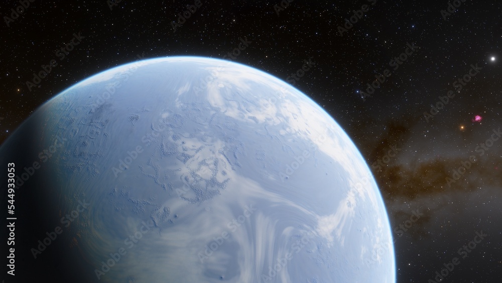 Planets and galaxy, science fiction wallpaper. Beauty of deep space. Billions of galaxy in the universe Cosmic art background 3d render
