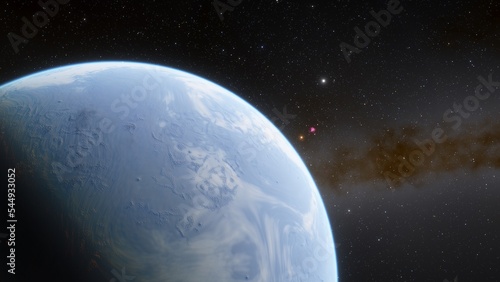 Planets and galaxy  science fiction wallpaper. Beauty of deep space. Billions of galaxy in the universe Cosmic art background 3d render 