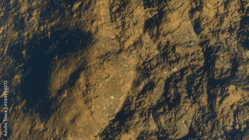 Fototapeta premium View of the 3d rendering realistic planet mars surface from space.
