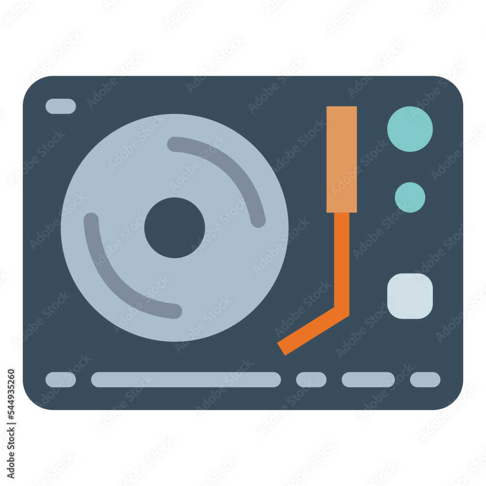 Turntable flat icon style Turntable flat icon style