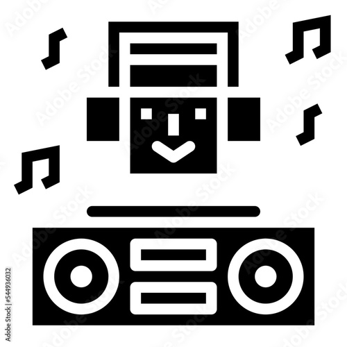 disc jockey glyph icon style