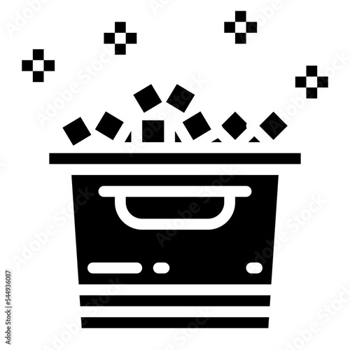 ice bucket glyph icon style