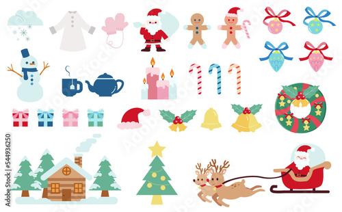 12月　クリスマス関連のアイコンのセット