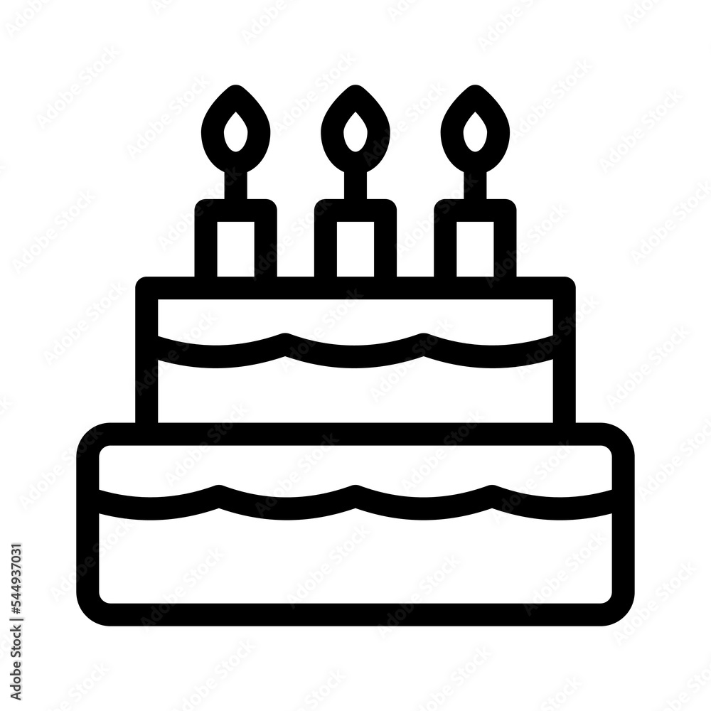 birthday cake line icon illustration vector graphic birthday cake line icon illustration vector graphic