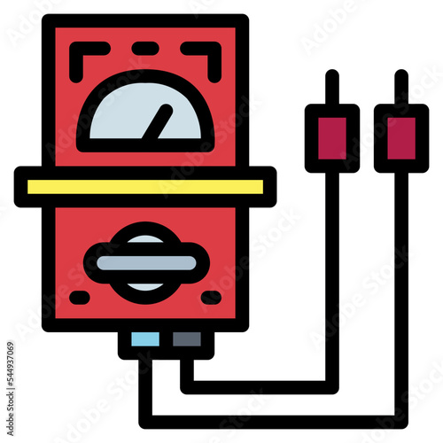 voltmeter filled outline icon style