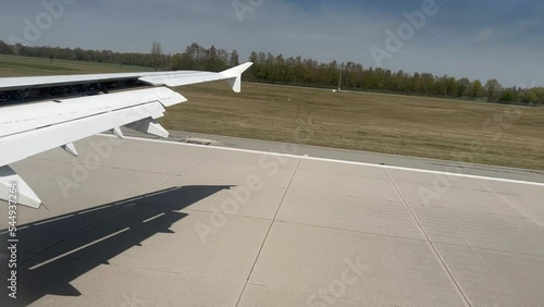plane landing on the runway