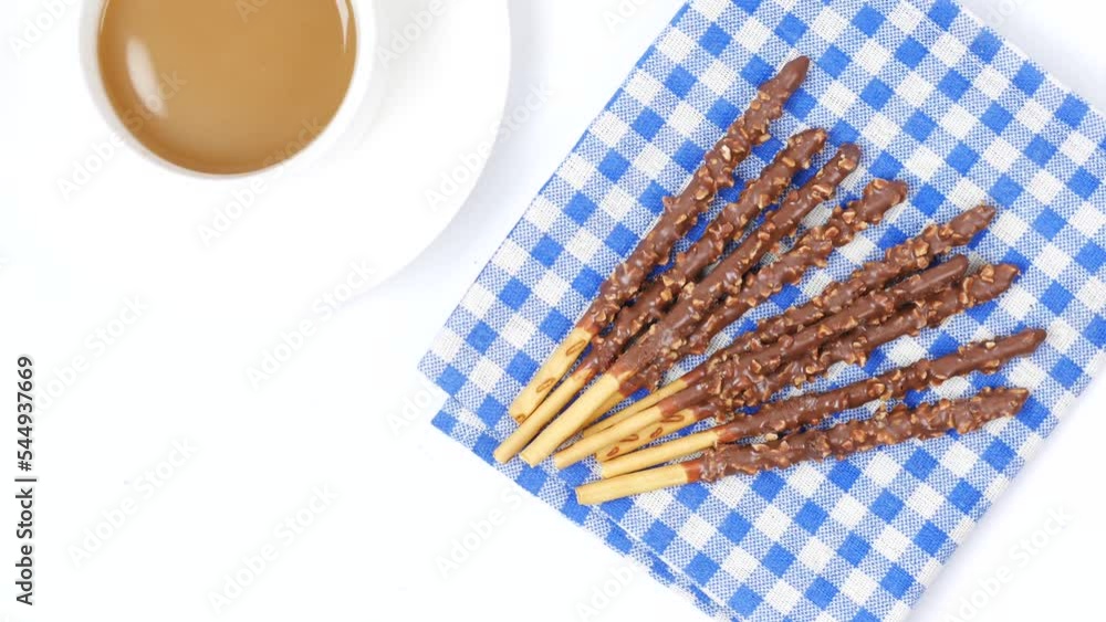 almond nut dark chocolate stick on table 
