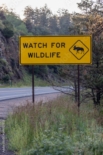 watch for wildlife roadsign 