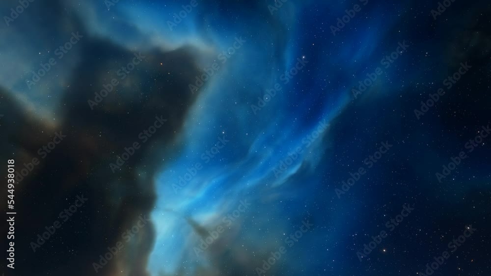 Space background. Camera is flying through the blue and magenta colored nebula. The stars are everywhere around Space background. Camera is flying through the blue and magenta colored nebula. The stars are everywhere around