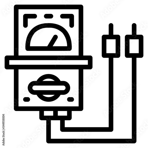 voltmeter line icon style