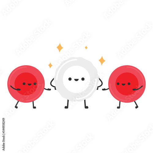 Red and white blood cell character design.