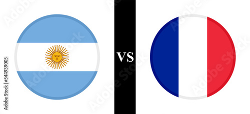 the concept of argentina vs france. flags of argentinian and french. vector illustration