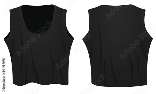 Black women crop top. vector illustration