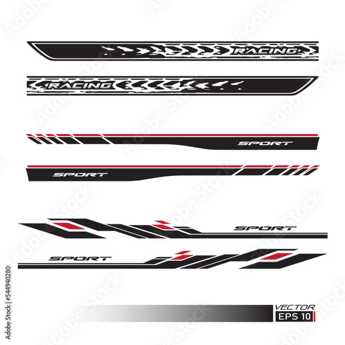 Side car body vector stripes decal. Vehicle vector Decal Stripes for the both parts