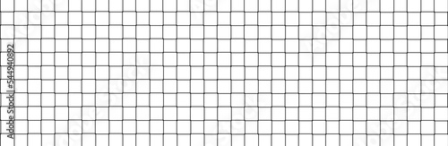 Net texture pattern on white background. Net texture pattern for backdrop and wallpaper. Realistic net pattern with black squares. Geometric background, vector illustration