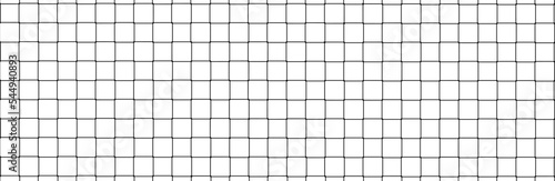 Net texture pattern on white background. Net texture pattern for backdrop and wallpaper. Realistic net pattern with black squares. Geometric background, vector illustration