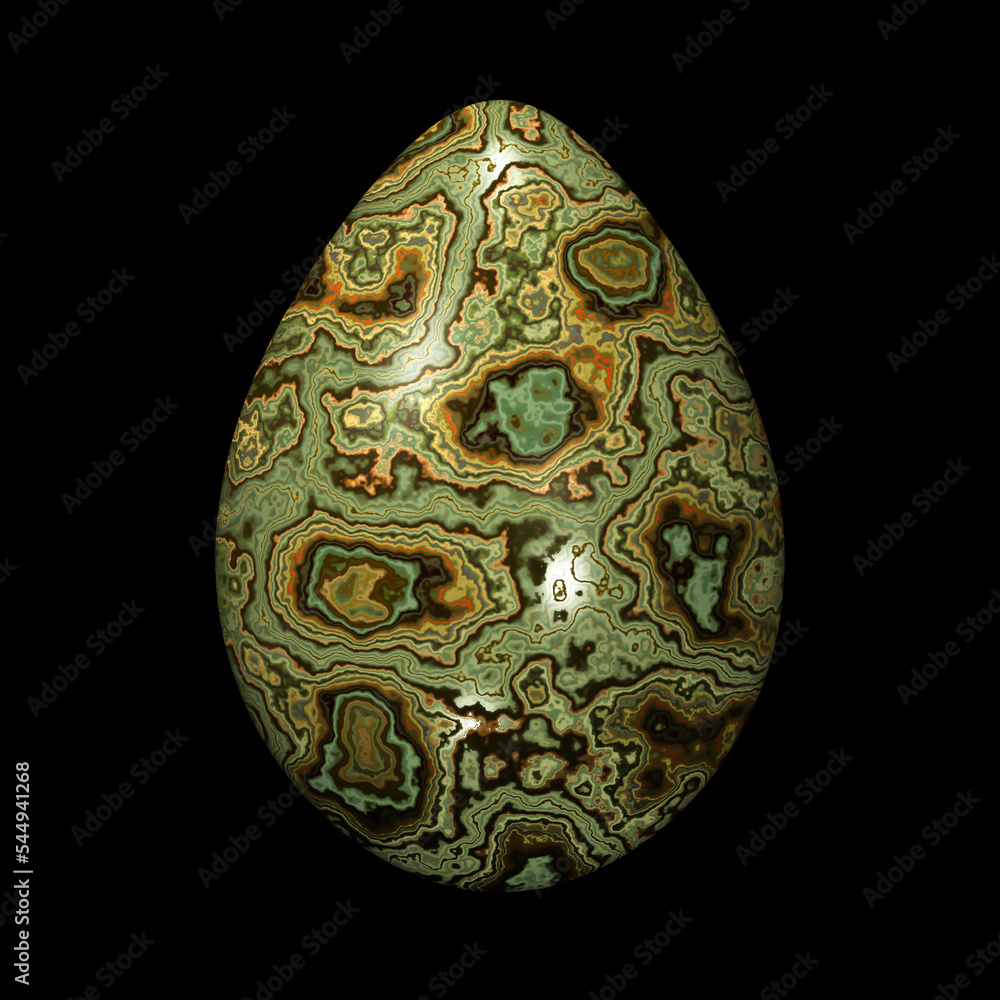 Orange--Figured Green Agate Egg Orange--Figured Green Agate Egg
