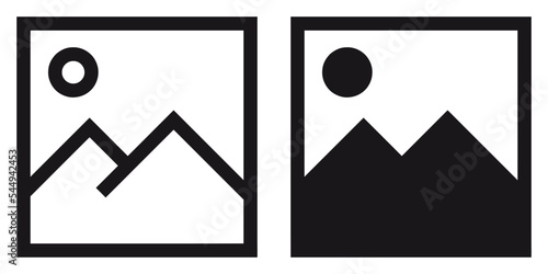 ofvs222 OutlineFilledVectorSign ofvs - photo picture vector icon . gallery sign . placeholder . press media . isolated transparent . black outline filled version . AI 10 / EPS 10 . g11562