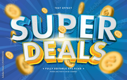 Vector Editable Text Effect in Super Deals 3D Style