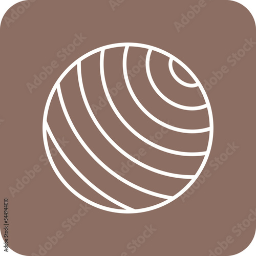 Gym Ball Multicolor Round Corner Line Inverted Icon