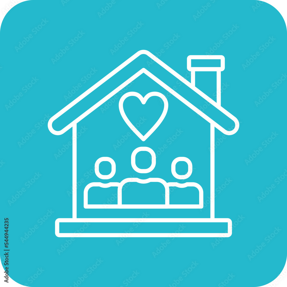 Fototapeta premium Shelter Multicolor Round Corner Line Inverted Icon