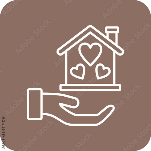 Homeless Multicolor Round Corner Line Inverted Icon