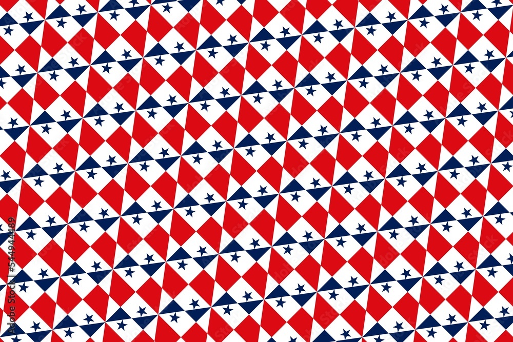 Geometric pattern in the colors of the national flag of Panama. The colors of Panama.