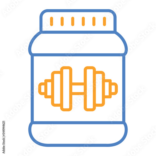 Protein Supplement Blue And Orange Line Icon
