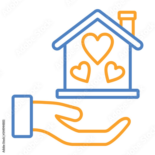 Homeless Blue And Orange Line Icon