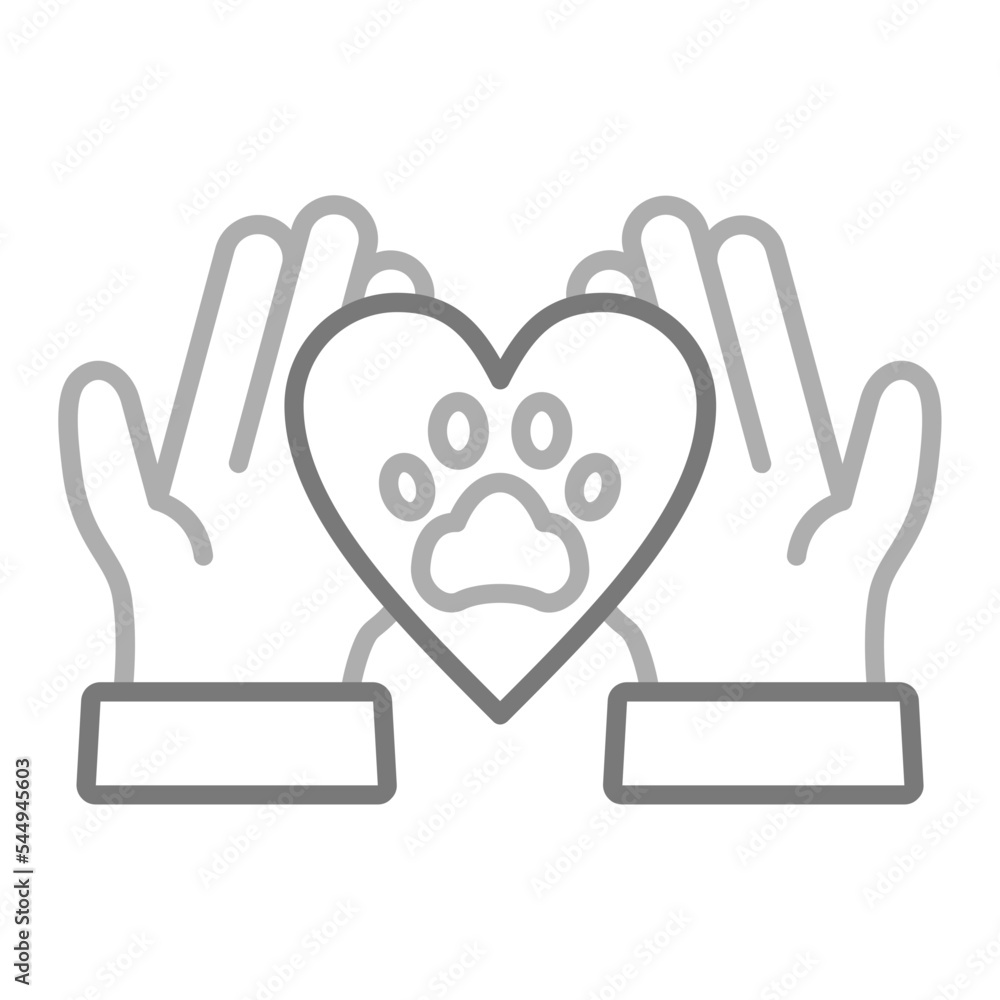 Fototapeta premium Animal Care Greyscale Line Icon