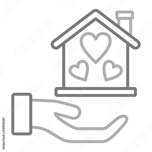 Homeless Greyscale Line Icon