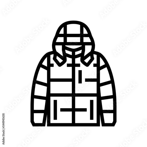 puffer outerwear male line icon vector. puffer outerwear male sign. isolated contour symbol black illustration