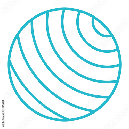 Gym Ball Multicolor Line Icon
