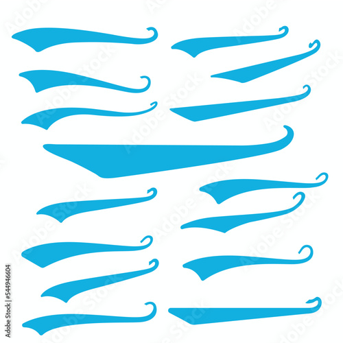 Blue Swirls and Swooshes Vector Accent Line Work