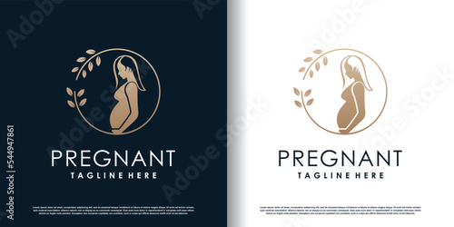 Pregnant logo design vector with modern concept premium vector