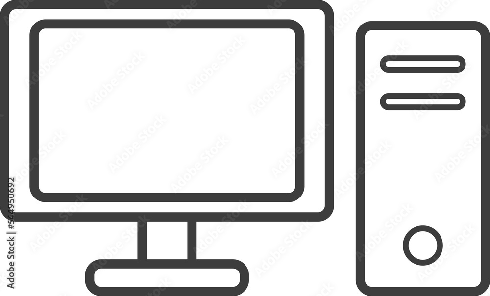 Computer thin line icon, Education icon set. Computer thin line icon, Education icon set.
