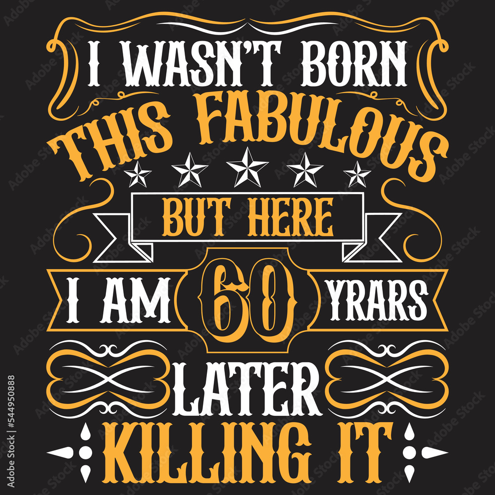 Vintage Birthday  t shirt design with Birthday elements or Hand drawn Birthday typography design
