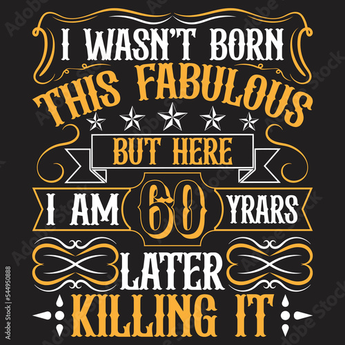 Vintage Birthday t shirt design with Birthday elements or Hand drawn Birthday typography design