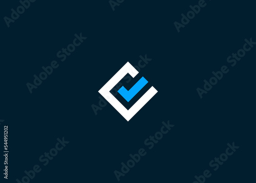 letter c with check logo design vector illustration template